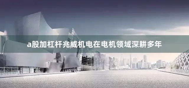 a股加杠杆兆威机电在电机领域深耕多年