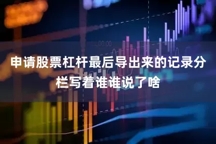申请股票杠杆最后导出来的记录分栏写着谁谁说了啥