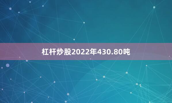 杠杆炒股2022年430.80吨